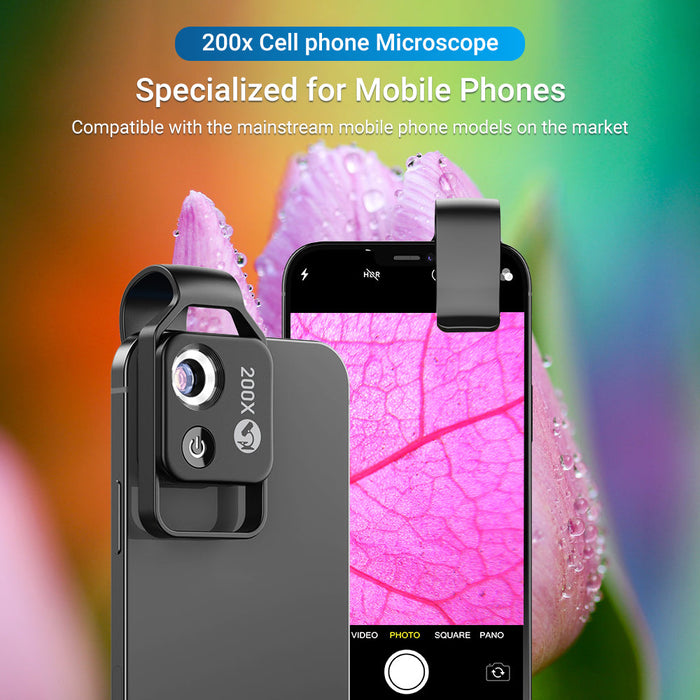 APEXEL Phone Microscope Lens 200X LED - Magnifying.com.au