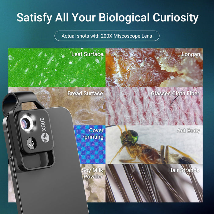 APEXEL Phone Microscope Lens 200X LED - Magnifying.com.au