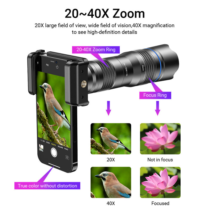 APEXEL Phone Lens 20-40X Zoom - Magnifying.com.au