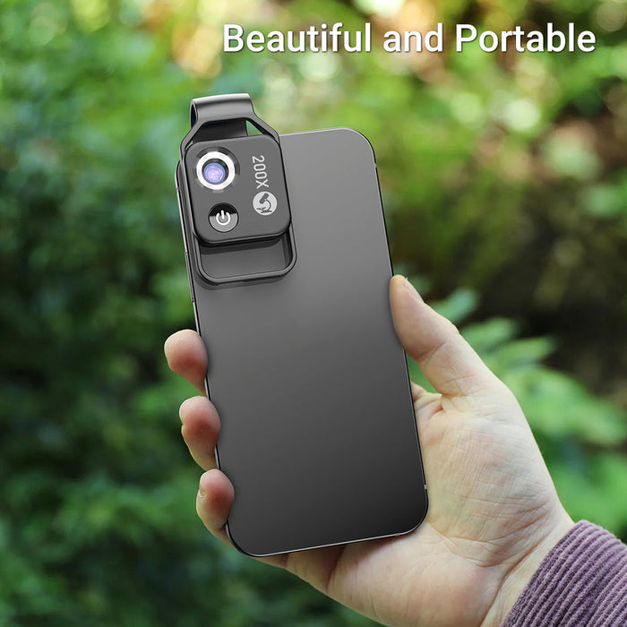 APEXEL Phone Microscope Lens 200X LED - Magnifying.com.au