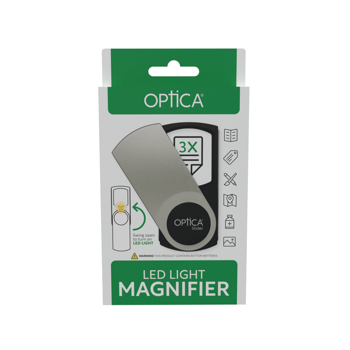 Mini-Metro Slider - LED 3x Magnifier - Magnifying.com.au