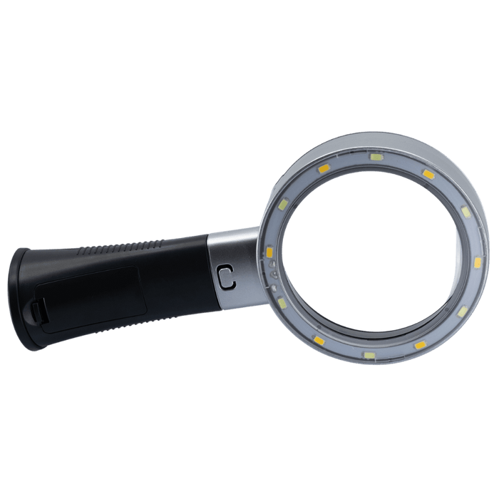 10X Magnifying Glass With Lights - Non Slip Ergonomic Standing Handle - Magnifying.com.au