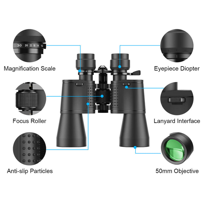 APEXEL 10-30×50 High Powered Zoom Binoculars