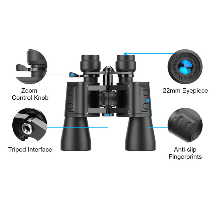 APEXEL 10-30×50 High Powered Zoom Binoculars