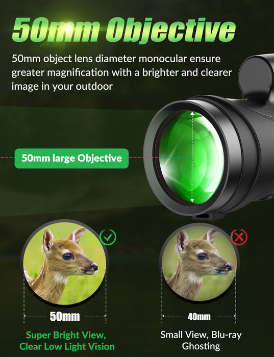 APEXEL Monocular Zoom 12X50 ED