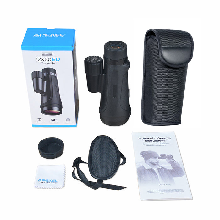 APEXEL Monocular Zoom 12X50 ED