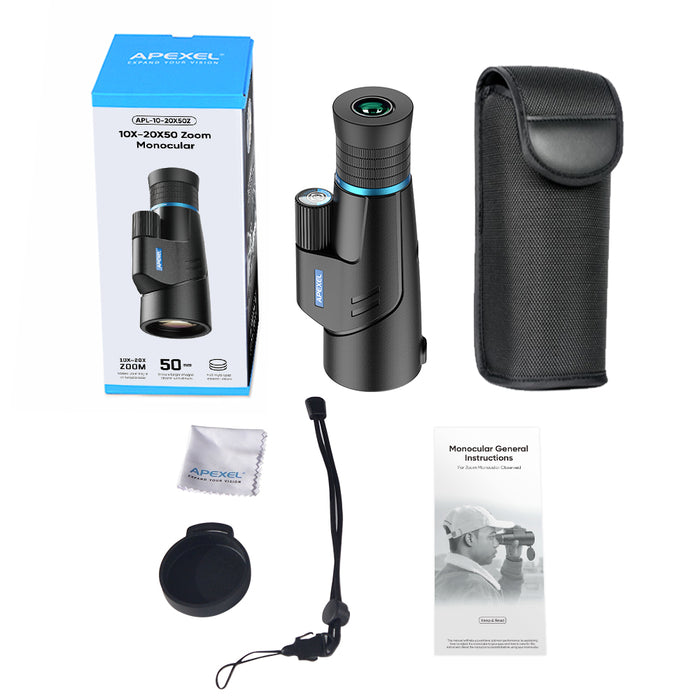 APEXEL 10-20X Monocular Telescope with Night Vision