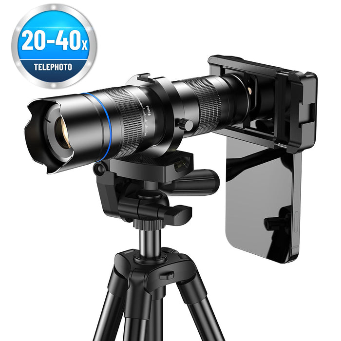 APEXEL Telephoto Lens 20X-40X Zoom Lens with Table Tripod