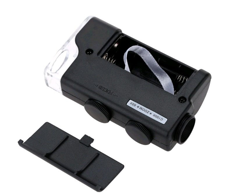 Deluxe 60-100X Pocket Microscope with Phone Clip - Magnifying.com.au