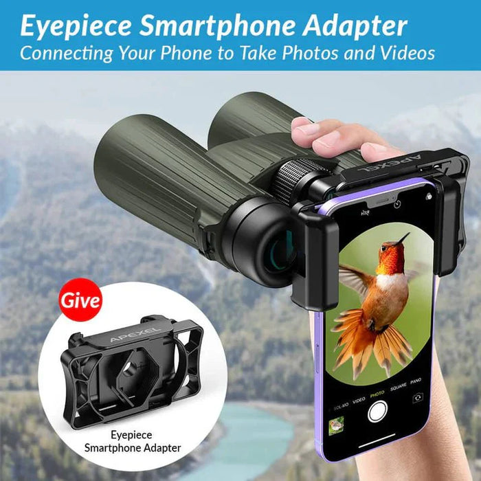 High - Powered 12X 50mm Birdwatching Binoculars with Smartphone Adapter - Magnifiers NZ