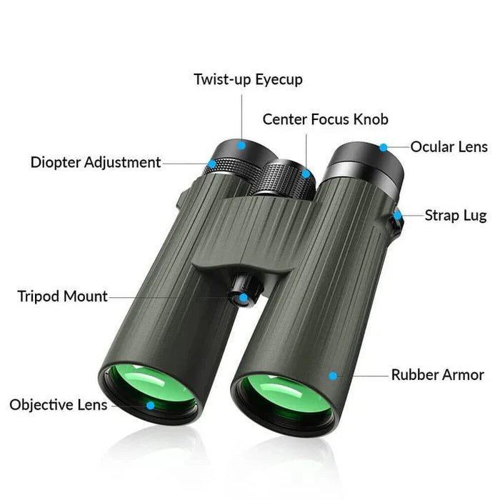 High - Powered 12X 50mm Birdwatching Binoculars with Smartphone Adapter - Magnifiers NZ