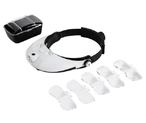 EziVue 5 Lens LED Head Band Magnifier - Magnifying.com.au 